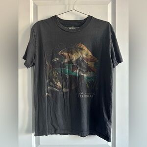 Black Graphic T-Shirt with Fish Design